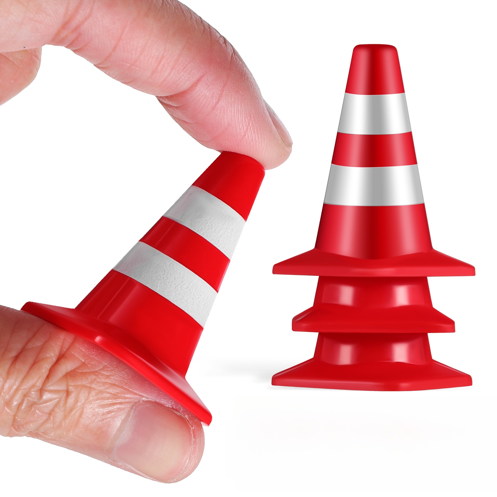 MINIATUROWE STOŻKI TRAFFIC TRÓJKĄT MAŁY BEZPIECZEŃSTWO Kolor dominujący wielokolorowy