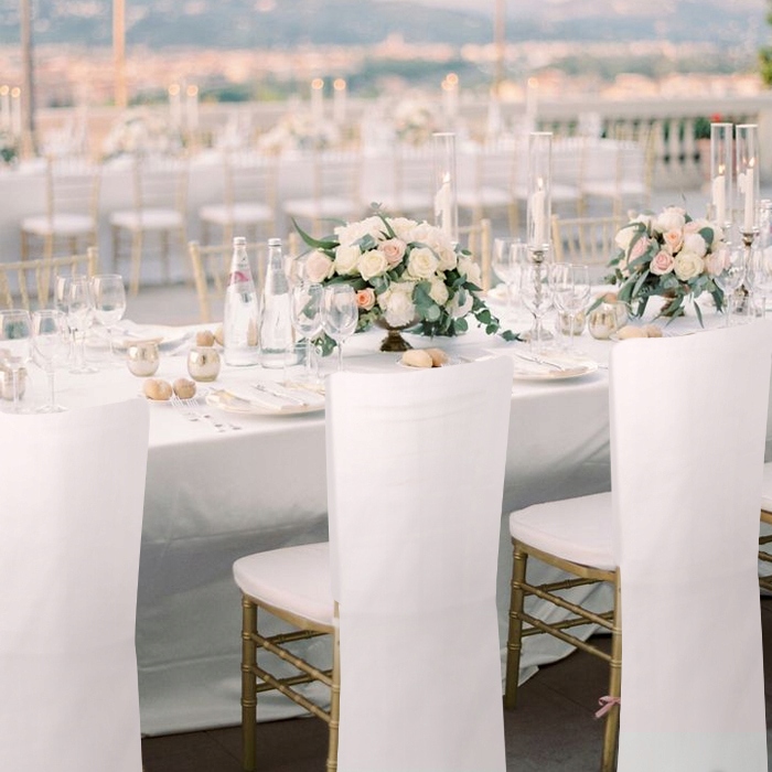 POKROWIEC KRZESŁO BANKIETOWE BIAŁY ŚLUBNY ŚLUB x10 Kolor dominujący biały