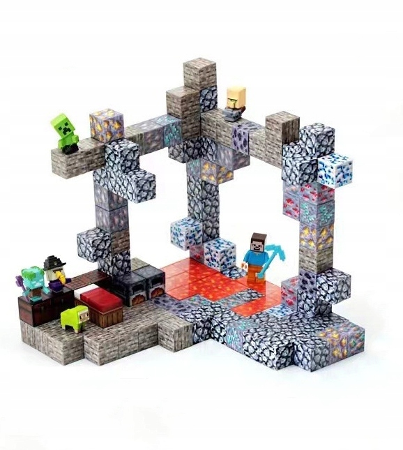 MAGNETYCZNE KLOCKI MINECRAFT ZABAWKA MINE ADVENTURE KLOKI 134SZT