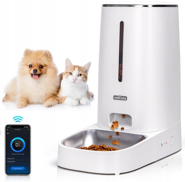 Levně Automatický dávkovač krmiva pro kočky psů 4 l ovládání WiFi aplikací