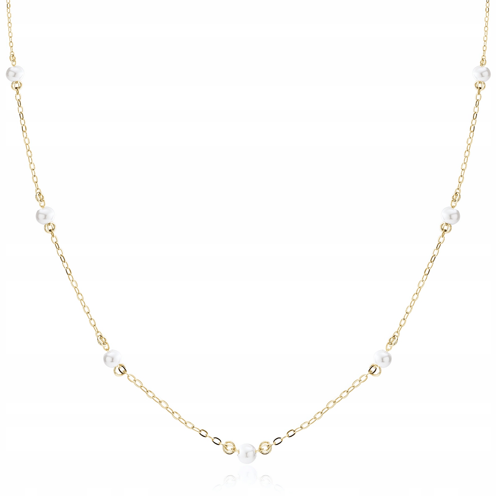 Delikatny Pozłacany Srebrny Naszyjnik Gwiazd Choker Kulki Perły Perełki