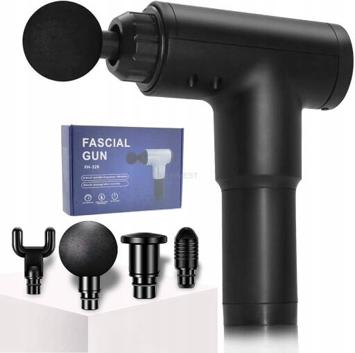 MASAŻER WIBRACYJNY PISTOLET DO MASAŻU 4 GŁOWICE PRO