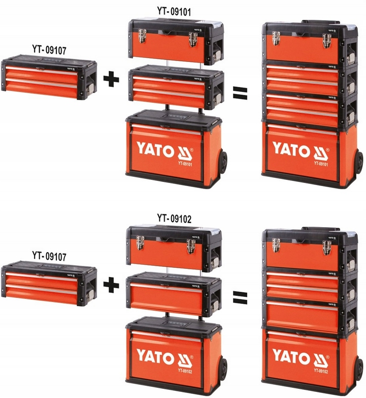 SKRZYNKA NARZĘDZIOWA METALOWA 2-SZUFLADY Cechy dodatkowe wysuwane szuflady
