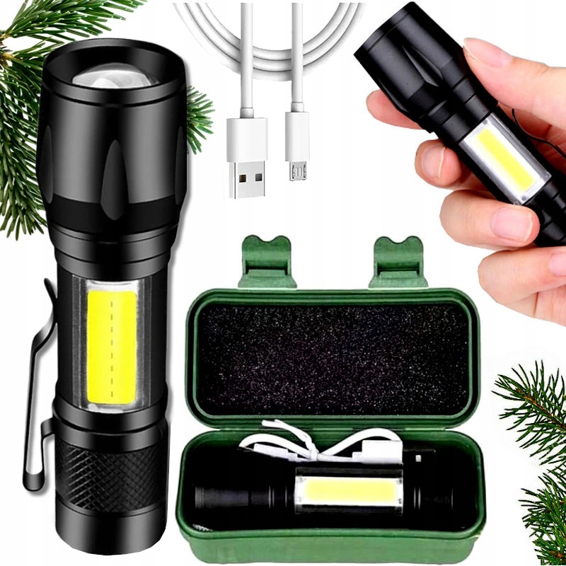 

Latarka Taktyczna Kieszonkowa Mini Latarka Led Cob