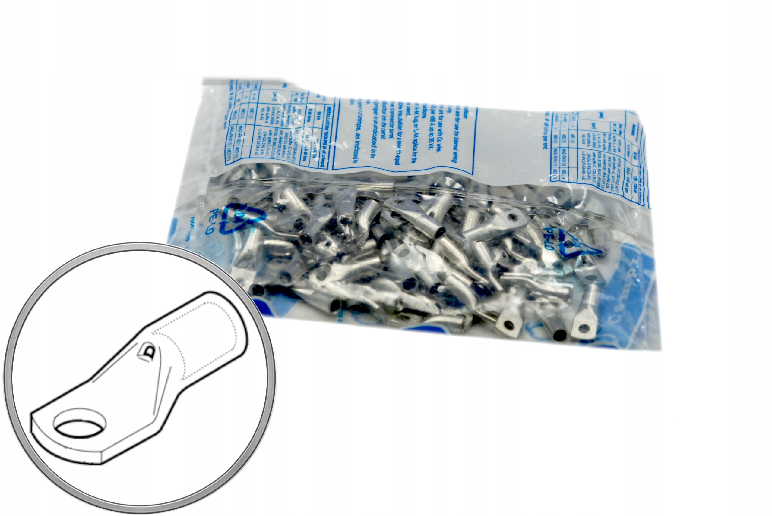 Końcówki oczkowe rurowe nieizolowane Cembre A1-M3 4-6mm2 100SZT