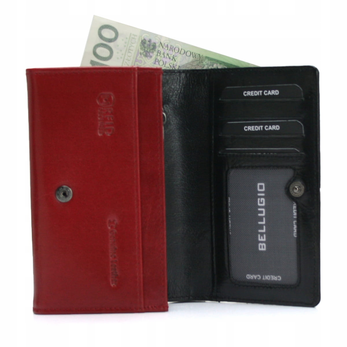 Portfel damski czerwony z systemem RFID Bellugio Marka Bellugio