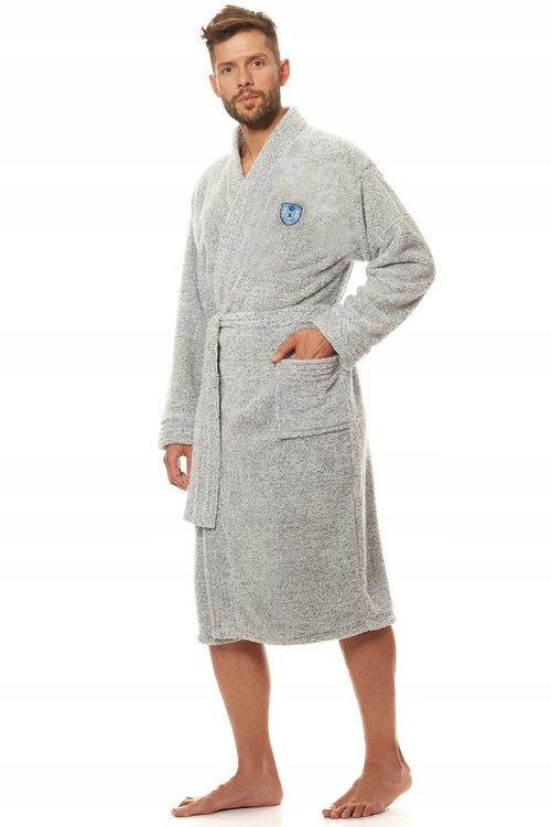 Pánský župan L&L 2116 Color šedý teplý