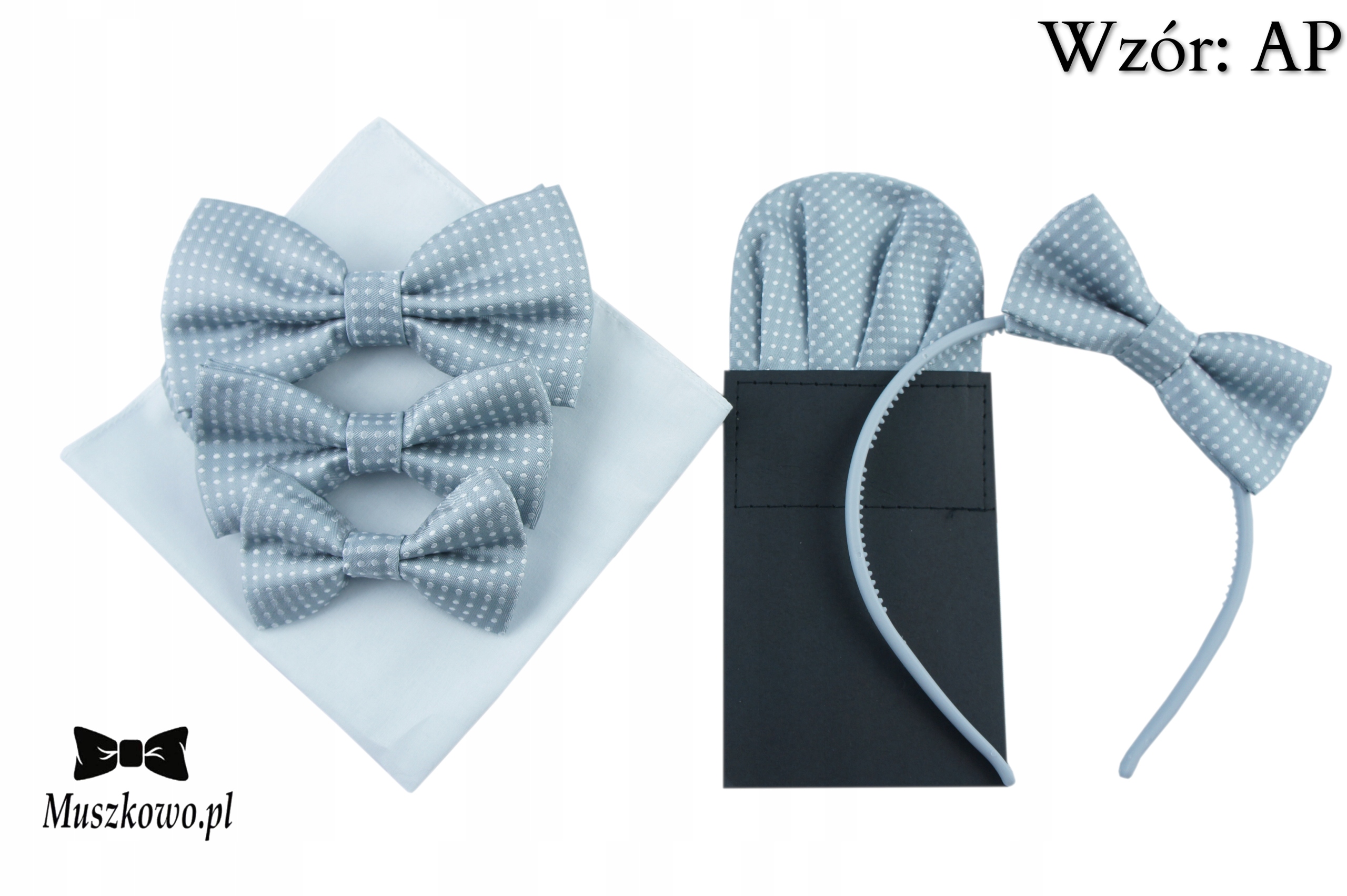 SZARA POPIELATA Muszka dziecko1-18m GROSZKI/KROPKI Marka Inna marka