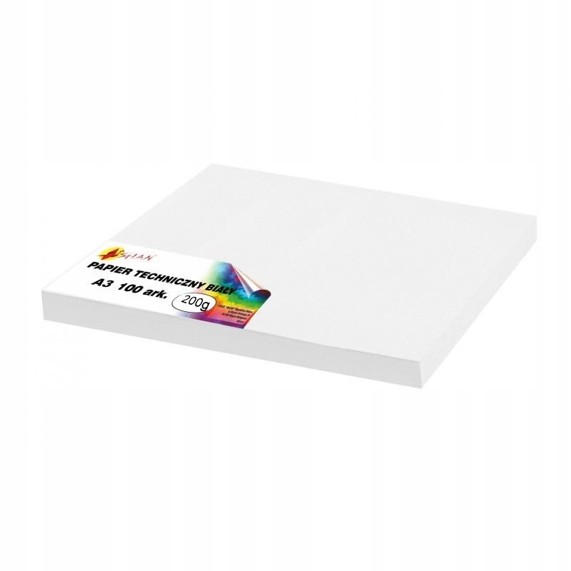 Papier techniczny brystol A3 biały 200g 100 ark
