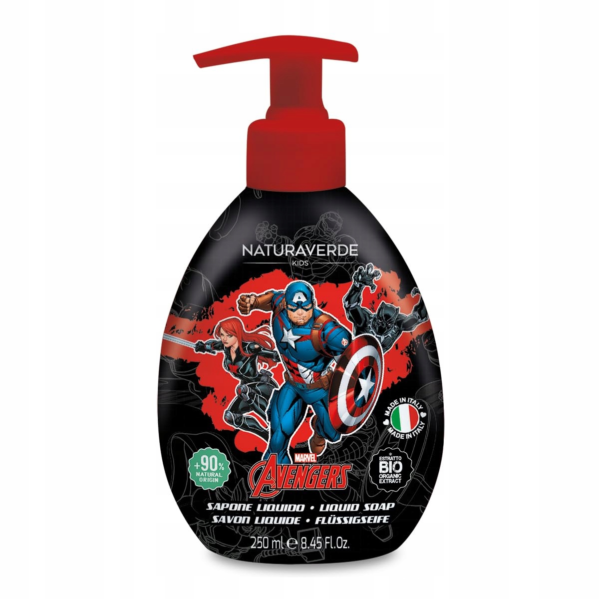 Levně Naturaverde Tekuté mýdlo pro děti Avengers Kapitán Amerika 250 ml