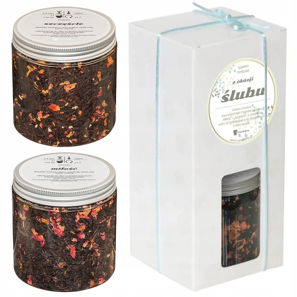 Zestaw herbat Miłość I Szczęście na wesele ślub upominek dla nowożeńców