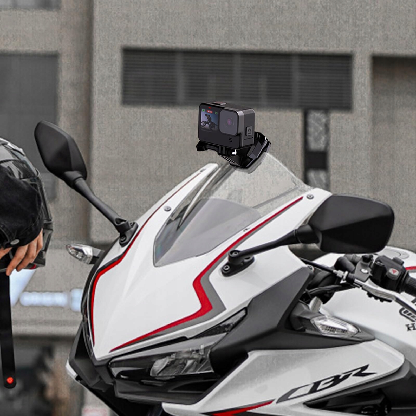 Uchwyt Clip Na Szybe Motocyklowa Do GoPro Insta360 DJI Smartfona LUPHOLUE — miniatura 6