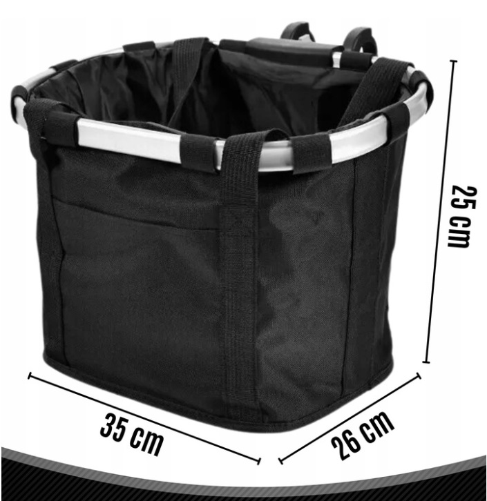 КОШИК ДЛЯ ВЕЛОСИПЕДА НА КЕРМО КОШИК ДЛЯ ВЕЛОСИПЕДА ПРИКРІПЛЕНА СУМКА + РУЧКА Переважний матеріал пластик