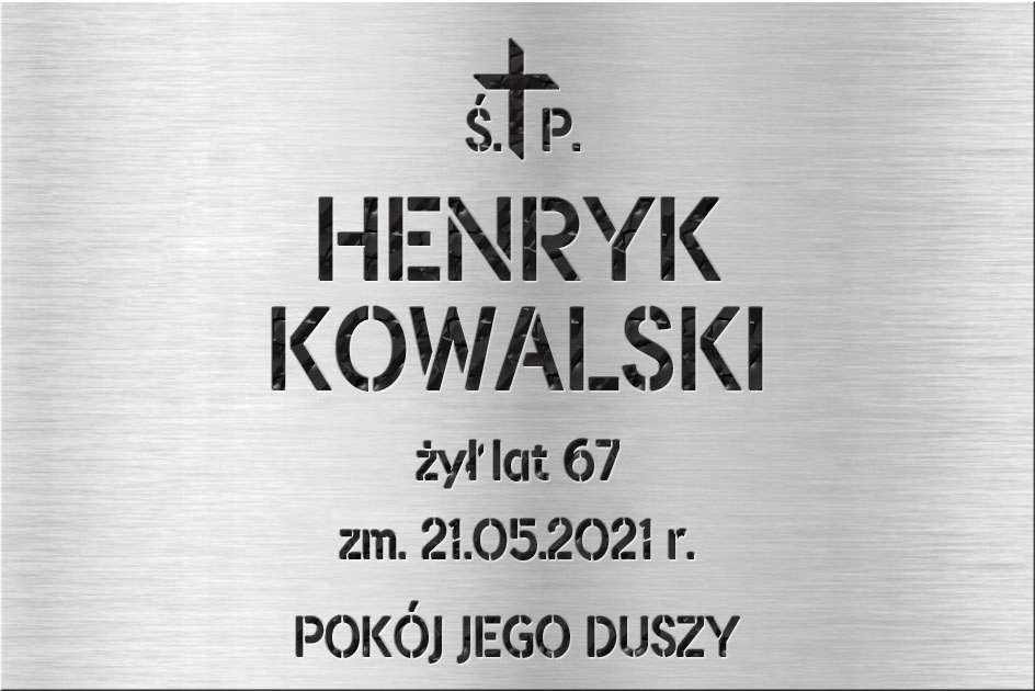 Náhrobní deska náhrobní 20x30 cm stříbrná elegantní nerezová ocel Cnc