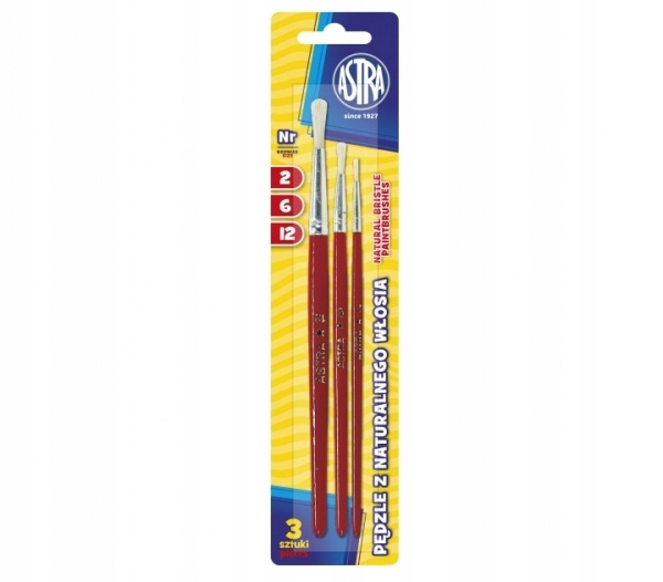 

Zestaw pędzli z naturalnego włosia Astra, rozmia