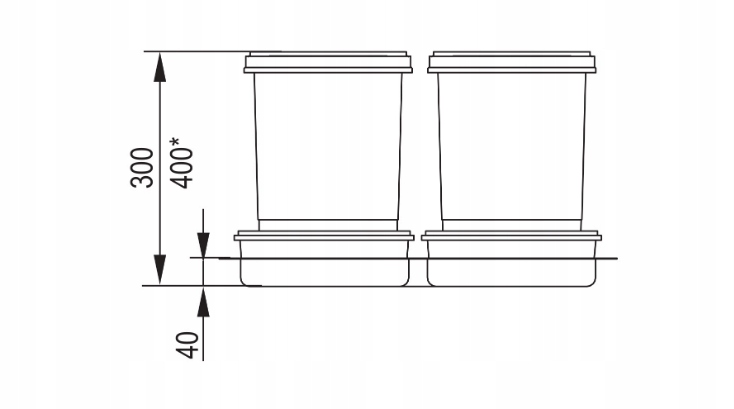 Pojemniki na śmieci PRAKTIKO 60 REJS 1x15L+2x7L segregacja Marka Rejs