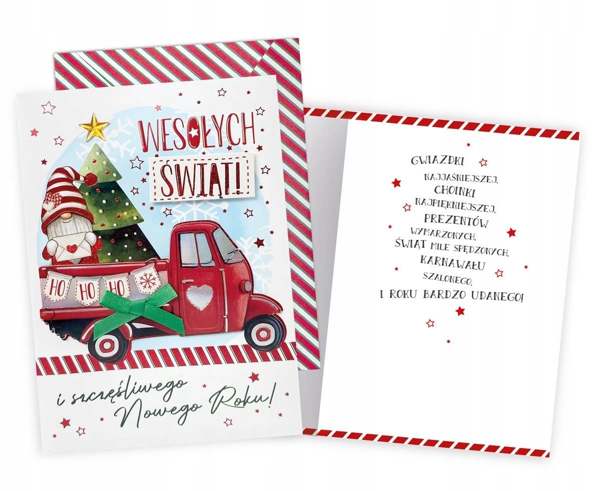 

Kartka świąteczna z życzeniami, zabawna lux DK949