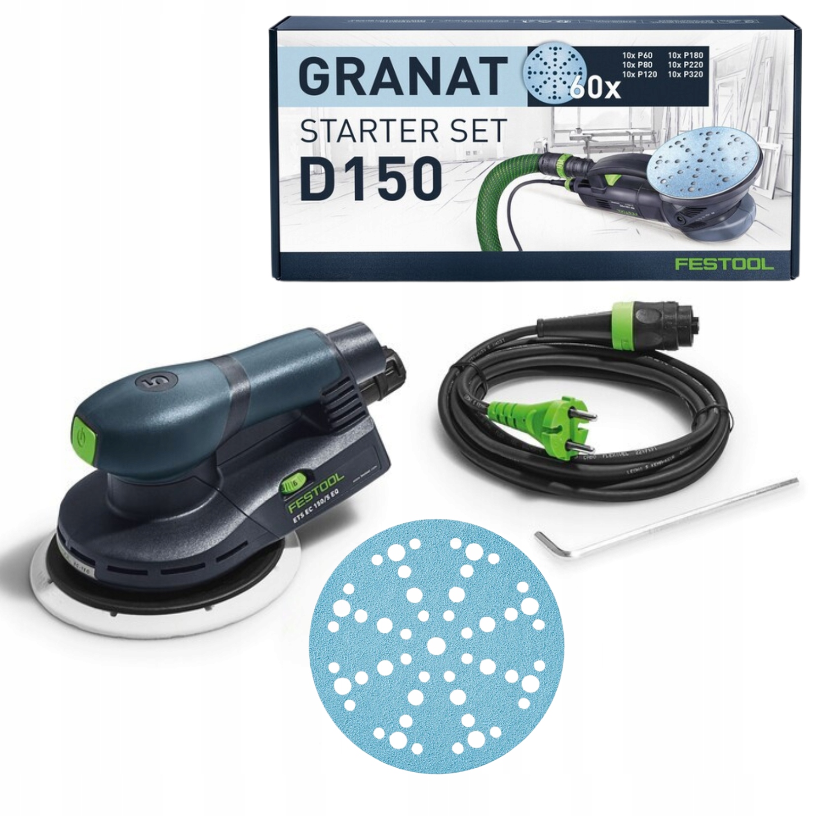 Szlifierki Ets Ec 150/5 Eq Festool 575043 Zestaw Papiery ścierne