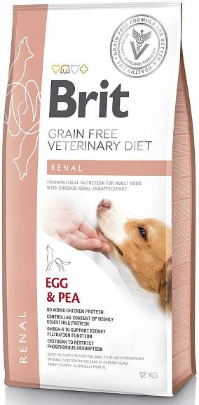 Levně Brit Grain Free Veterinary Diets Dog Renal Vajíčko s hráškem 12 kg