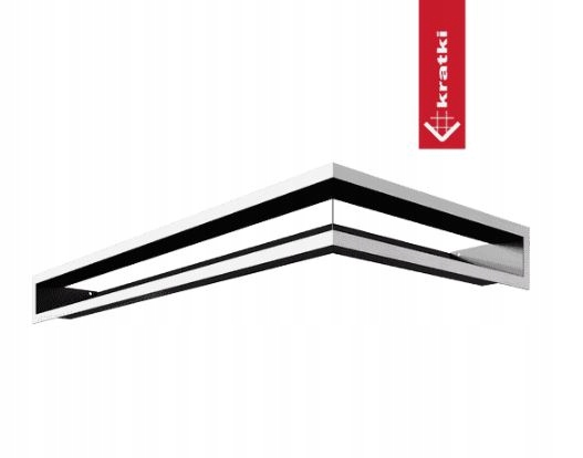 Rohová mřížka Luft levá broušená 80x40x9 krbová 800x400x90