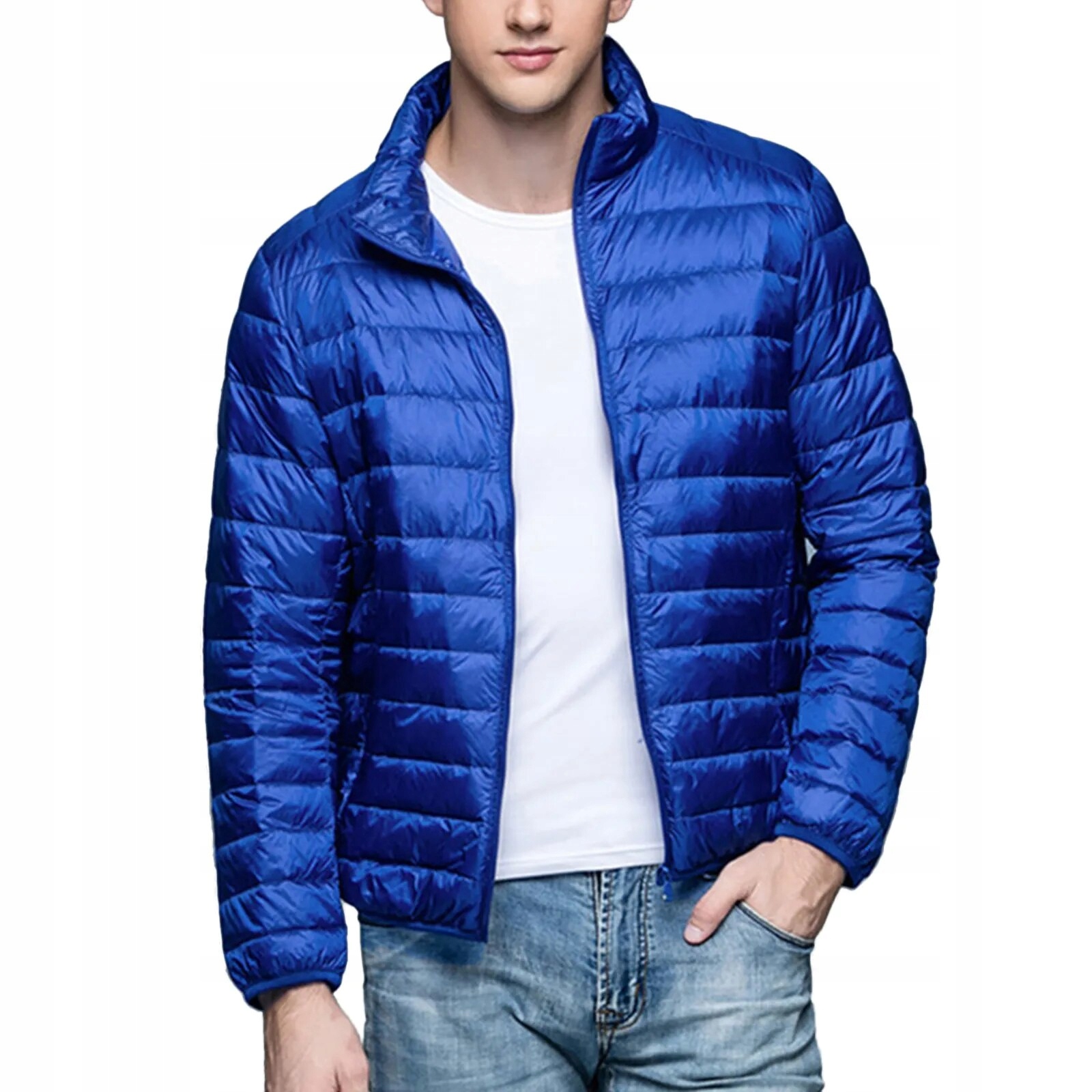 Winter Men's Down Jacket Ultra Light Solid Jackets Wzór dominujący orientalny