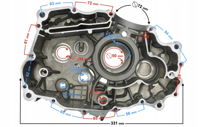 Karter Motoru Levý Pro Motocykl Classic 125 Martinelli