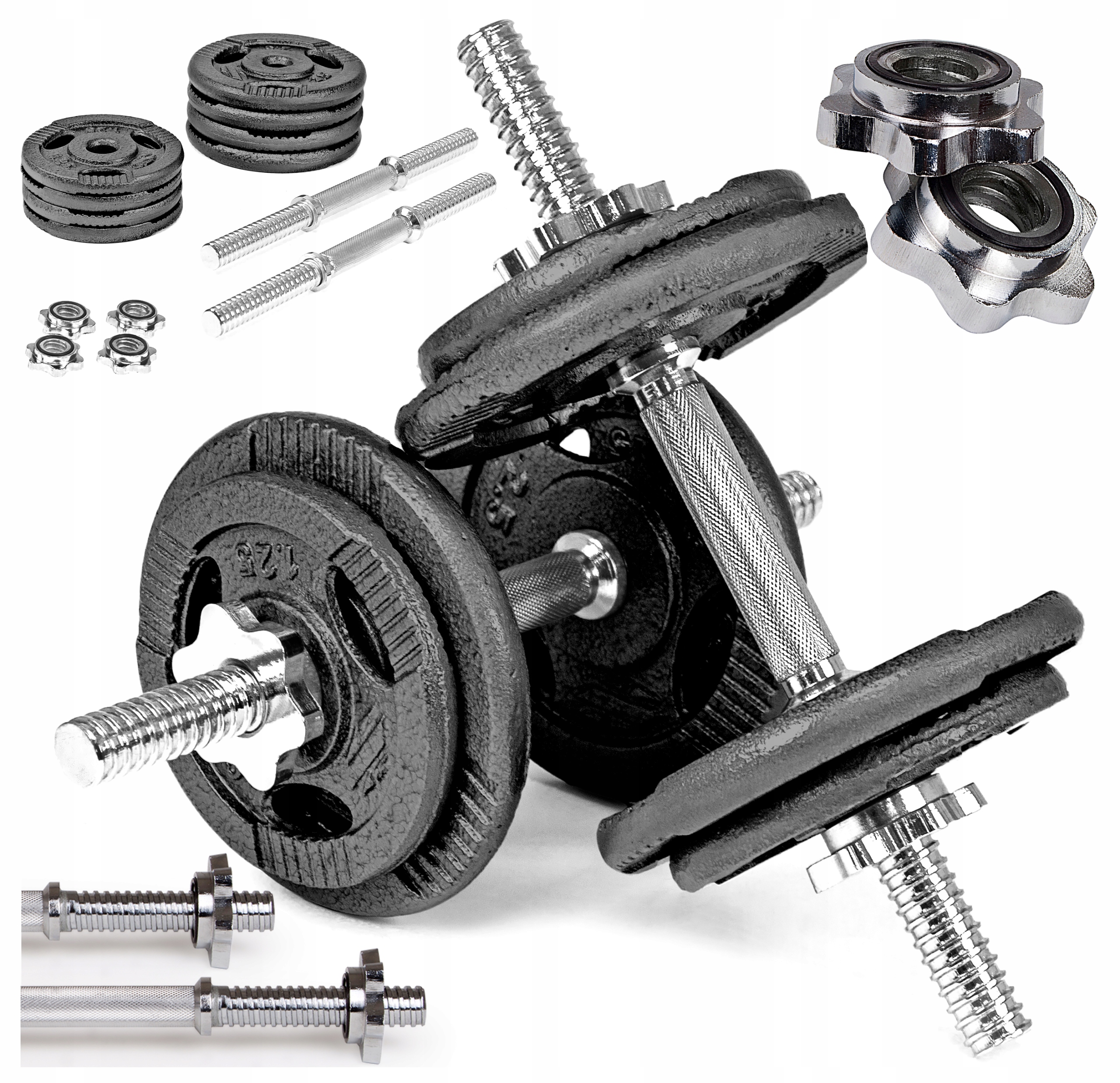 Hantle Żeliwne regulowane 2x10KG Sapphire zestaw Hantli gryfy obciążenia