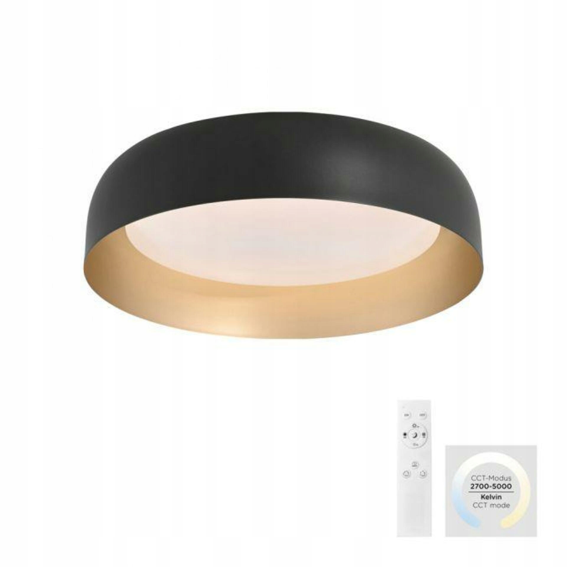 Led stropné svietidlo Just Light Osko 40 cm čierne, stmievateľné, Cct, diaľkové