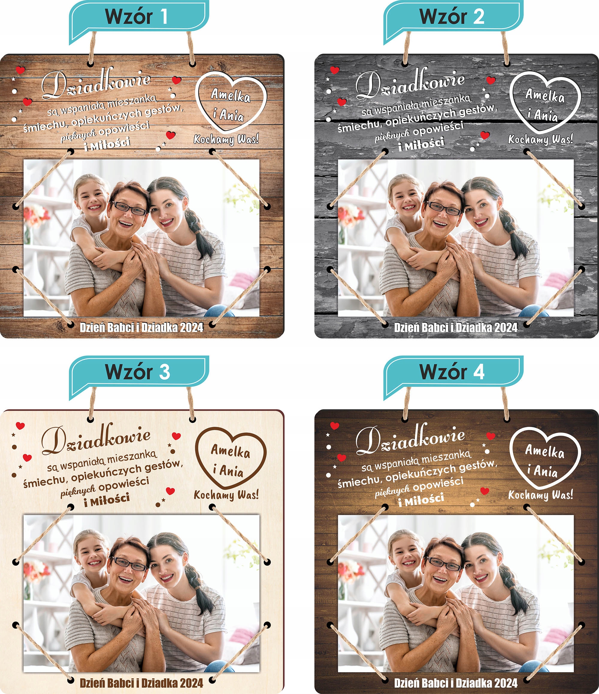 KARTKA dzień babci i dziadka RAMKA magnes PREZENT Marka Justart