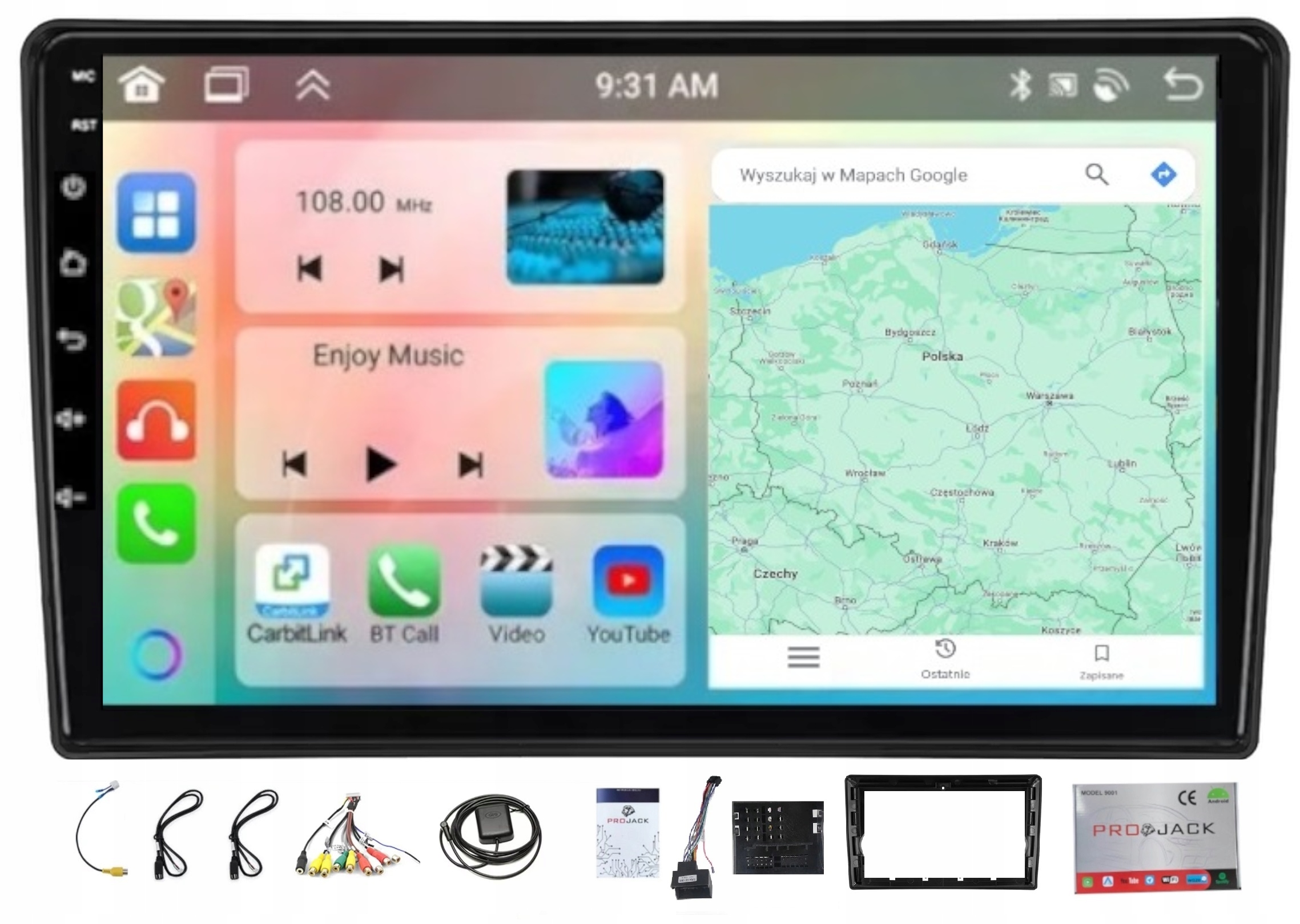 Autorádio Gps Android Ford C-max Kuga Focus S-max Carplay Wifi Usb 4GB 64GB