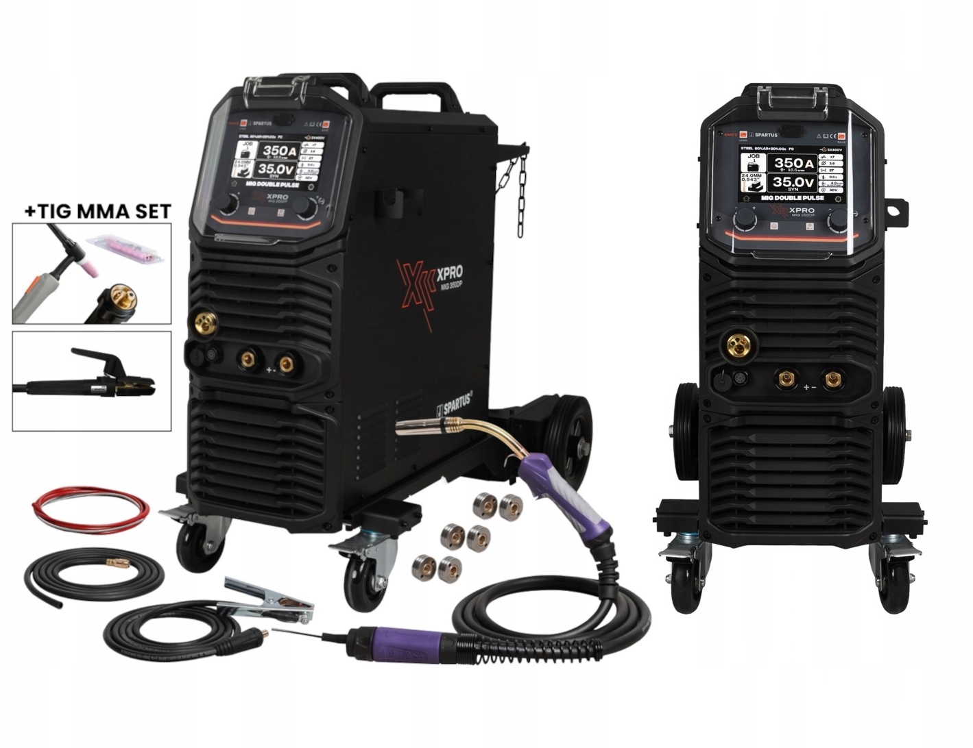 Spawarka Spartus XPro Mig 350 Dual Pulse 400V 350A Pakiet Mig Tig Mma Syner