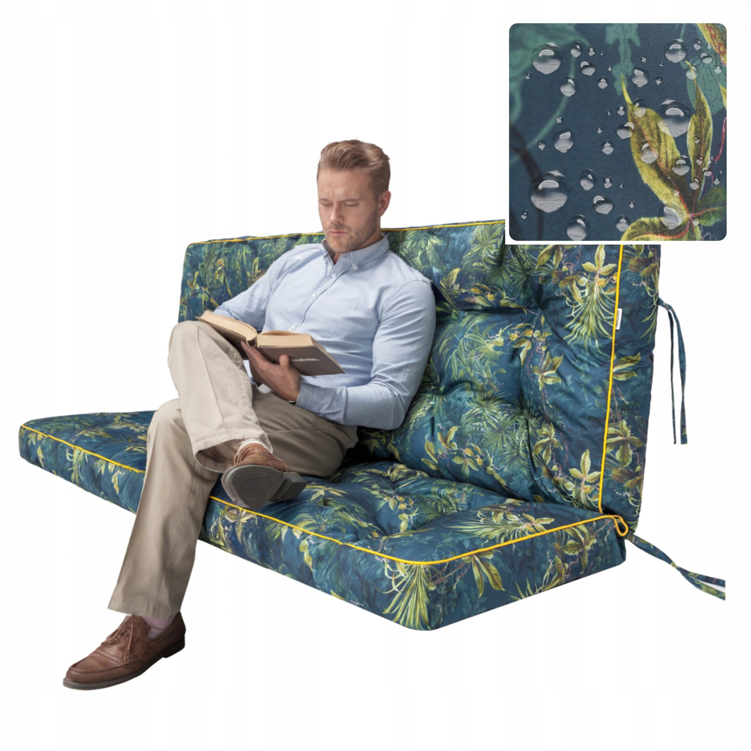 Poduszka Na Huśtawkę Poducha na Ławkę Ogrodową Wodoodporna dla 3 osób 180cm