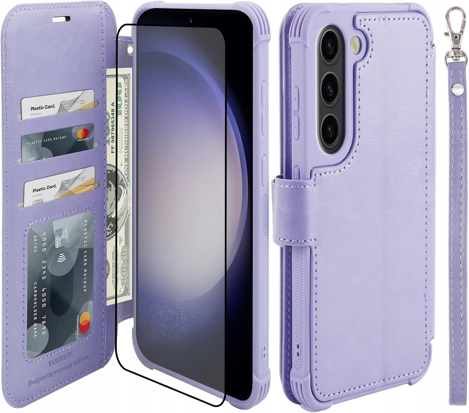 Pouzdro na peněženku Vanavagy Galaxy S23 5G kožené flipové pouzdro Rfid