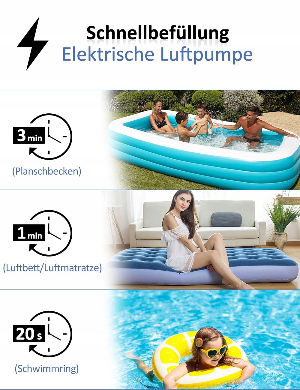 Bezprzewodowa Elektryczna Pompka Kompaktowa 4w1 — miniatura 3