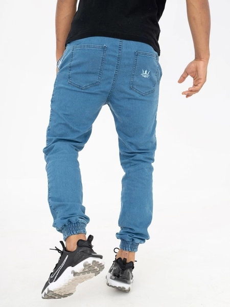 Spodnie męskie Jogger Jeans Jigga Wear Crown Sky Blue jasno niebieskie XXL