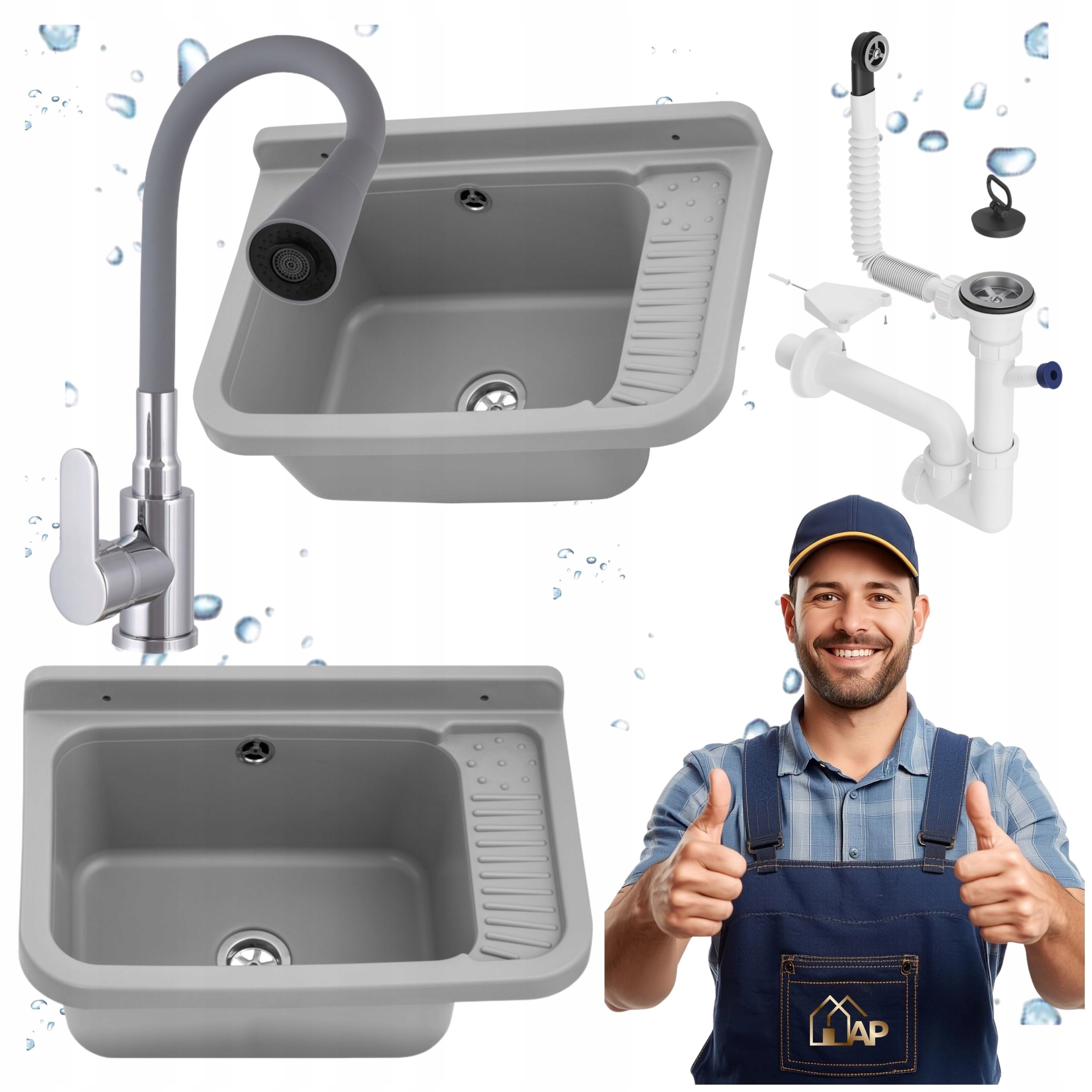 Technický Dřez Technická komora Kotelna Garáž Baterie Ohebná Šedá