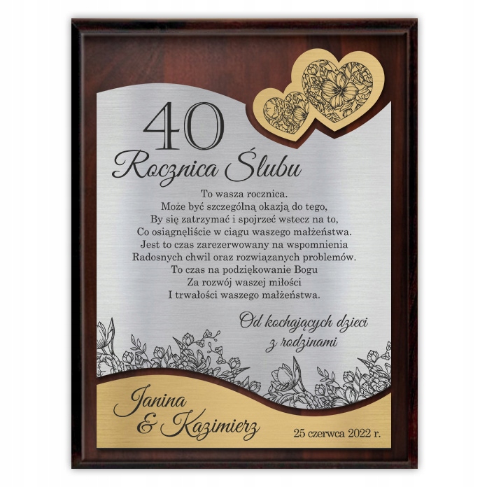 

Rocznica Ślubu Jubileusz 20 25 30 35 40 50