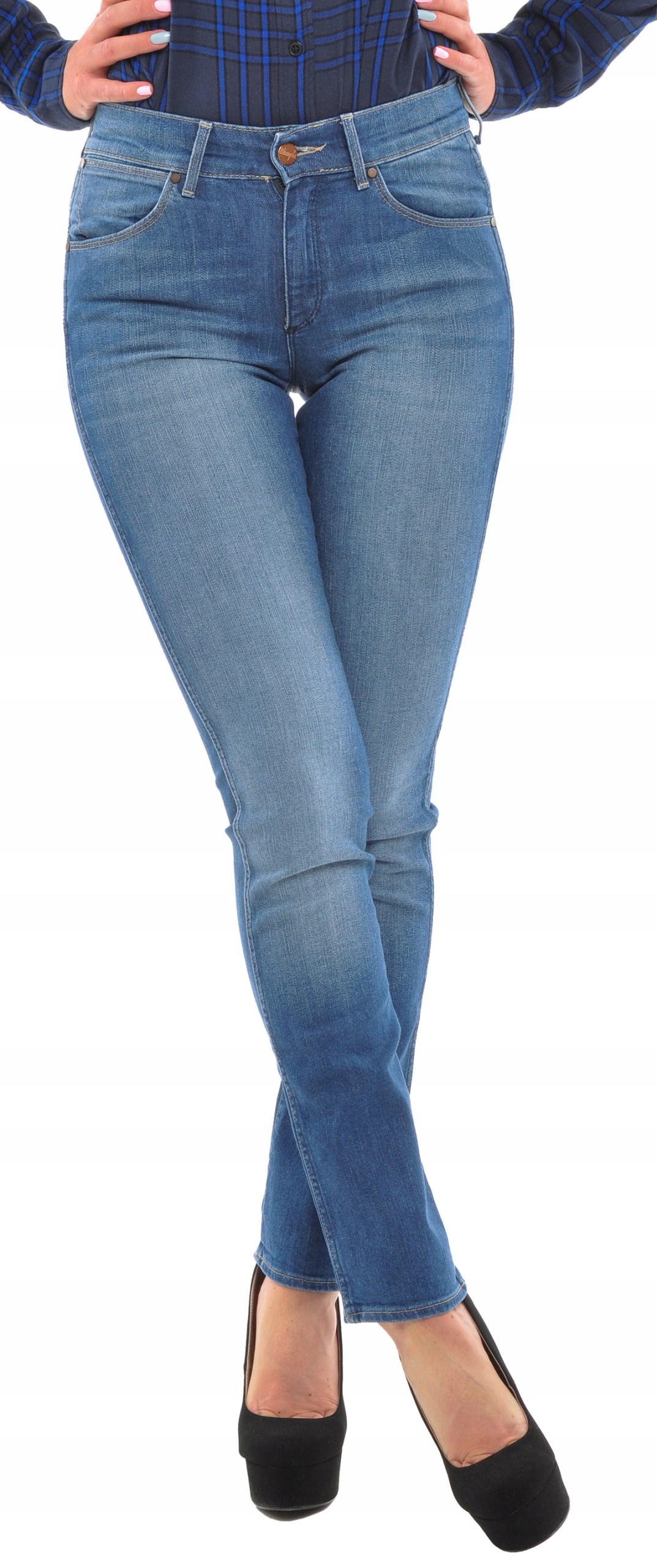 WRANGLER spodnie regular SLIM blue CAITLIN W24 L32 Płeć kobieta
