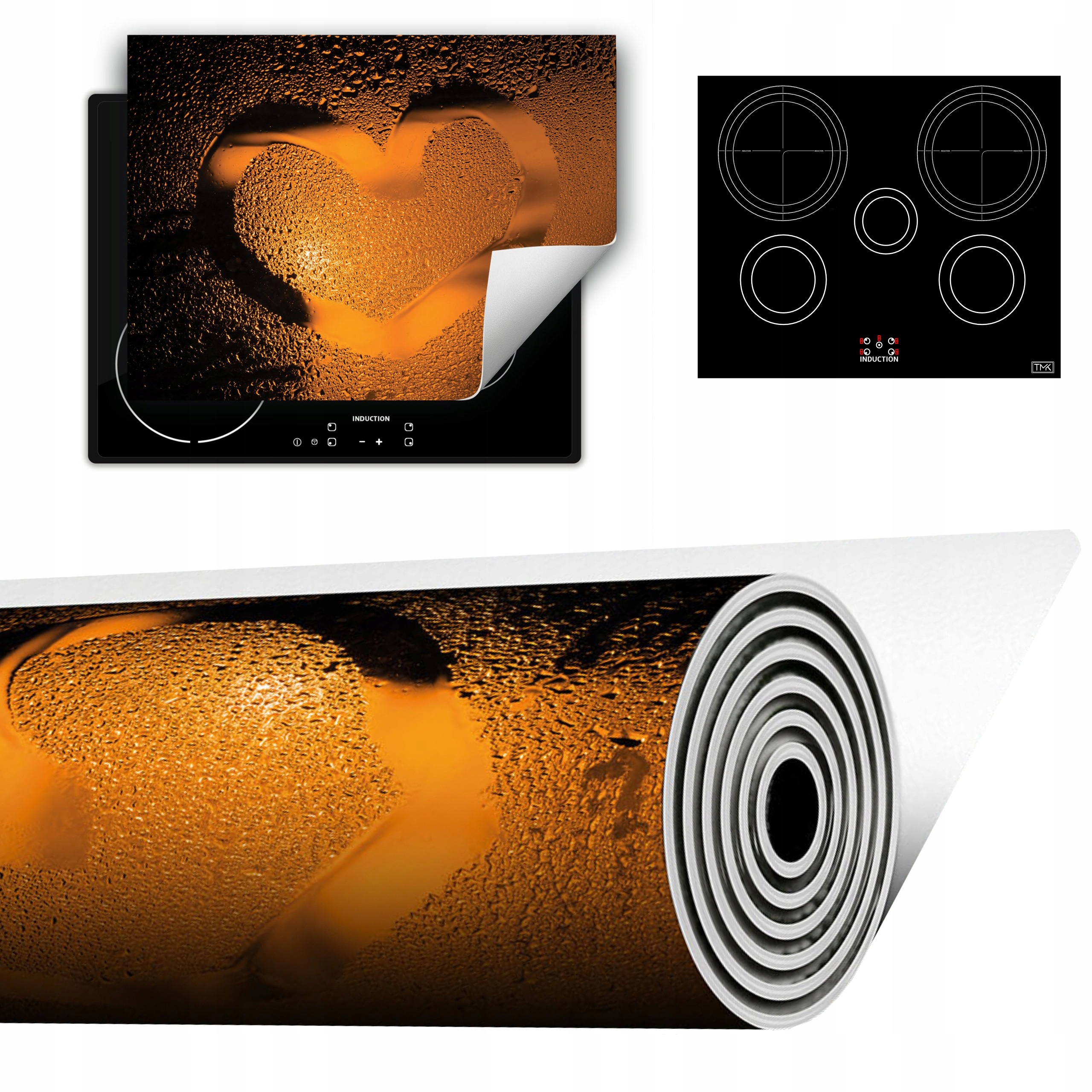 Vinylová Podložka Do Kuchyně Více Místa 70x52 oranžová srdce