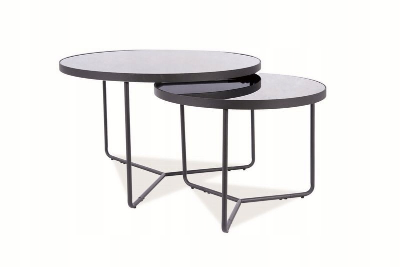 

Ława Italia zestaw 2 ław, czarne szkło Signal