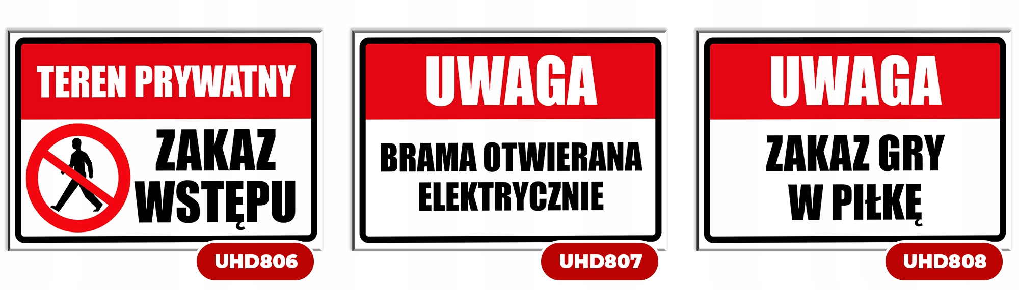 Tabliczka Informacyjna PCV 32x21 Brama Wjazdowa Wz Sposób montażu przyklejana przykręcana