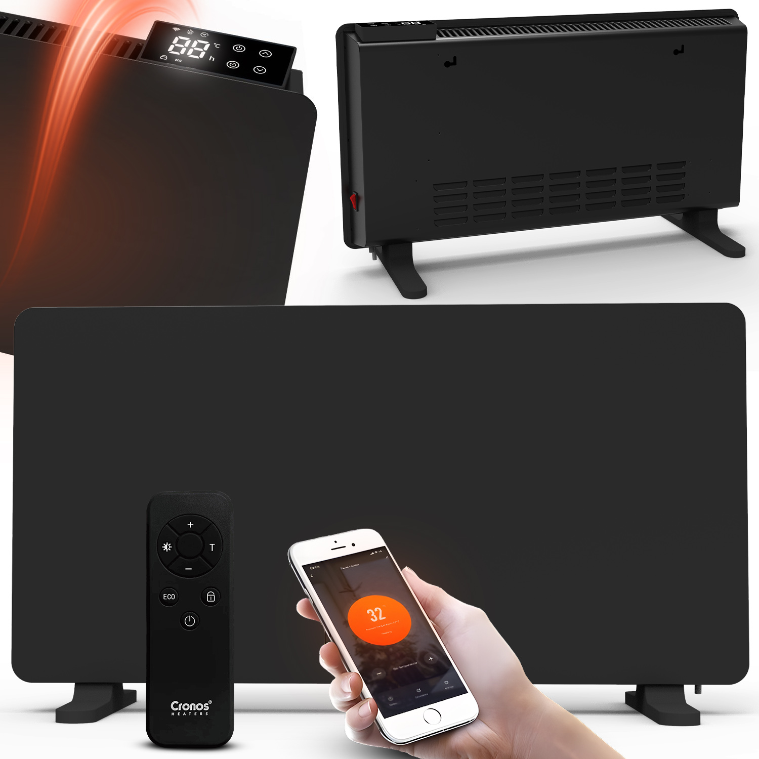 Elektrický Ohrievač 2000W Konvektorový S Termostatom Energeticky Úsporný WiFi
