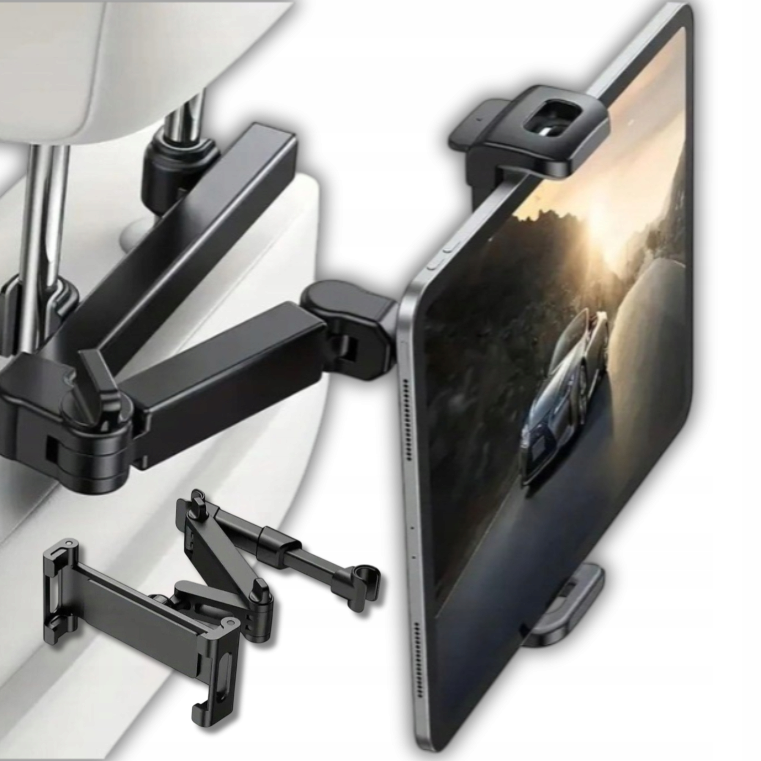 Regulowany Uchwyt Samochodowy Na Zagłówek Tablet Telefon Siedzenie Do Auta