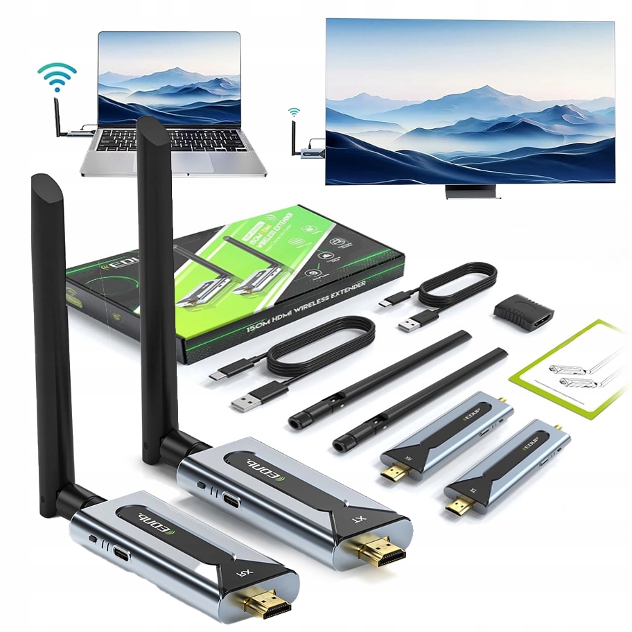 Bezdrátový vysílač Hdmi vysílač Edup WD9910 1080P Hd 150 m