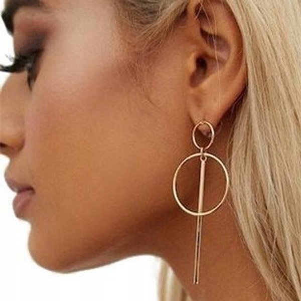 

Kolczyki Wiszące długie Koło kółko Złote