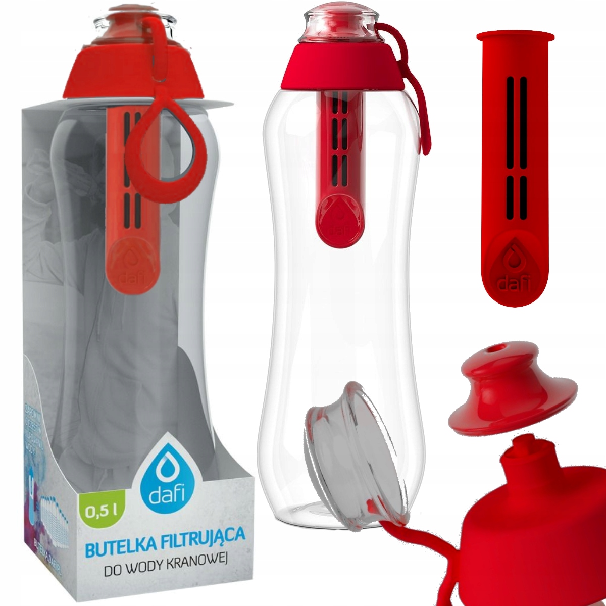 

Butelka bidon wkład Dafi Soft 0,5 L czerwony