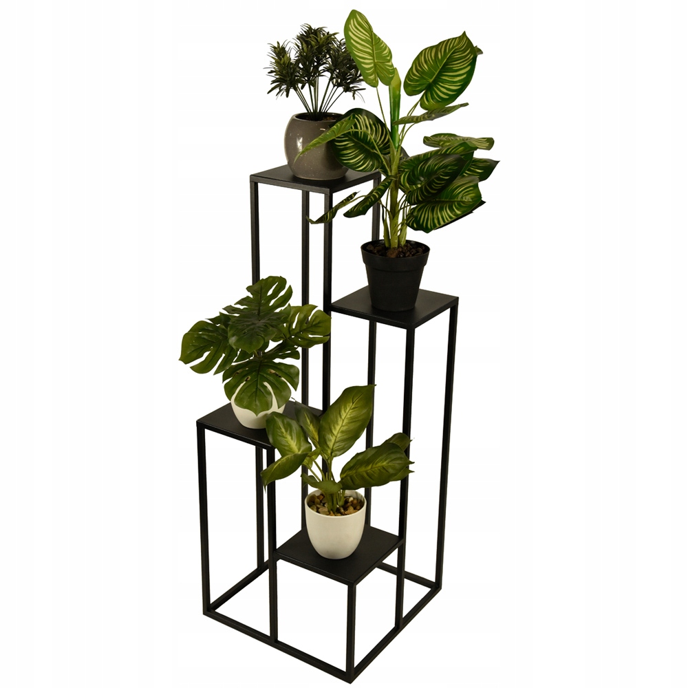 

Stojak kwietnik metalowy na 4 kwiaty 88 cm czarny