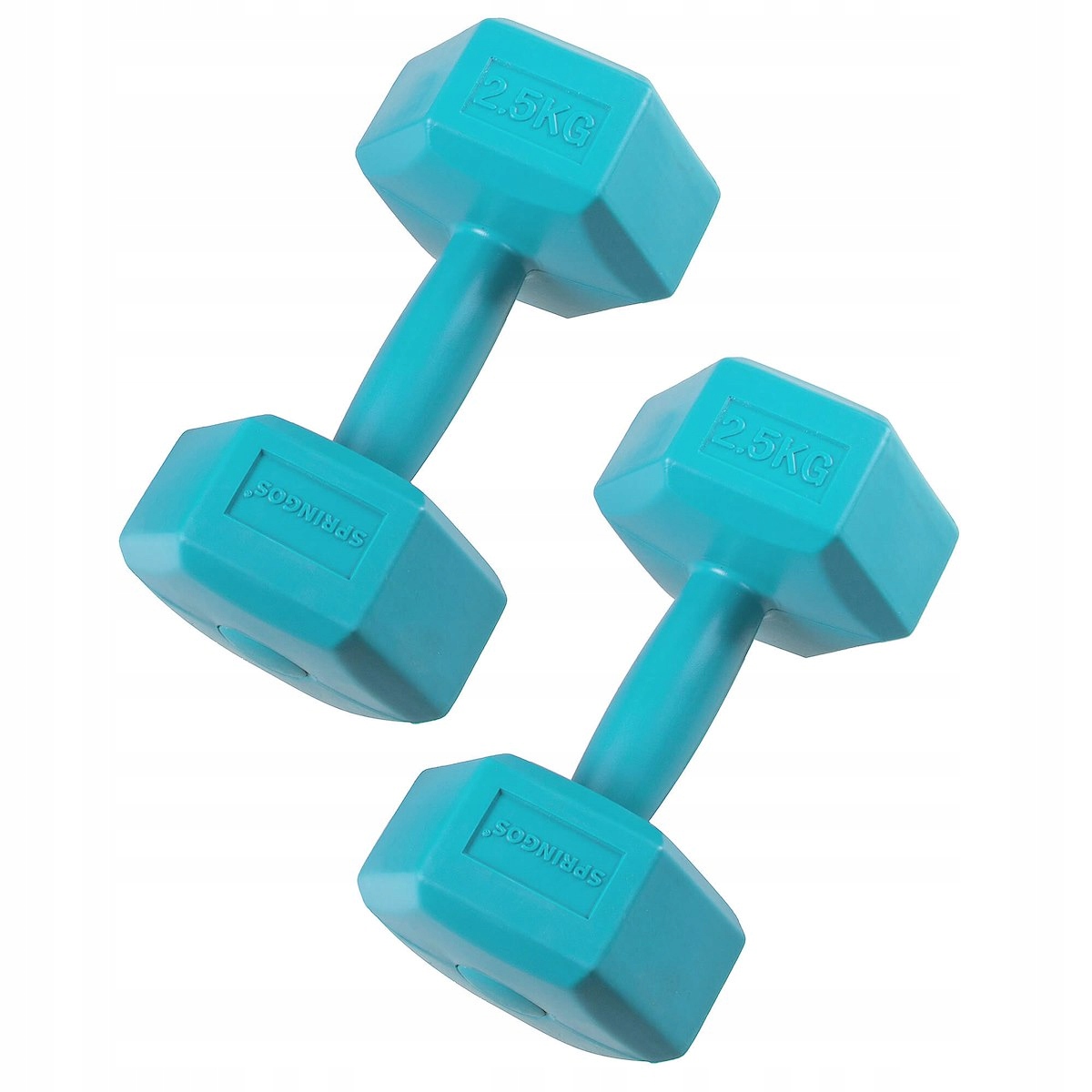 HANTLE HEX 2X2,5 KG CIĘŻARKI DO ĆWICZEŃ W DOMU BITUMICZNE HANTELKI ZESTAW Marka Springos