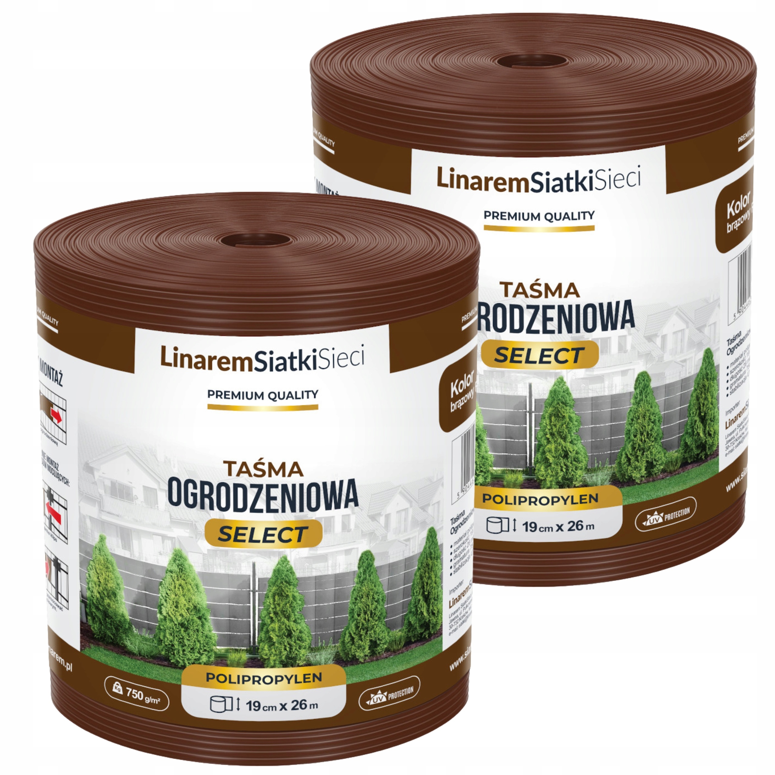 Krycia páska na plot 19x26 Premium Polypropylen 1,2 mm Na Panely Bronzová 2ks