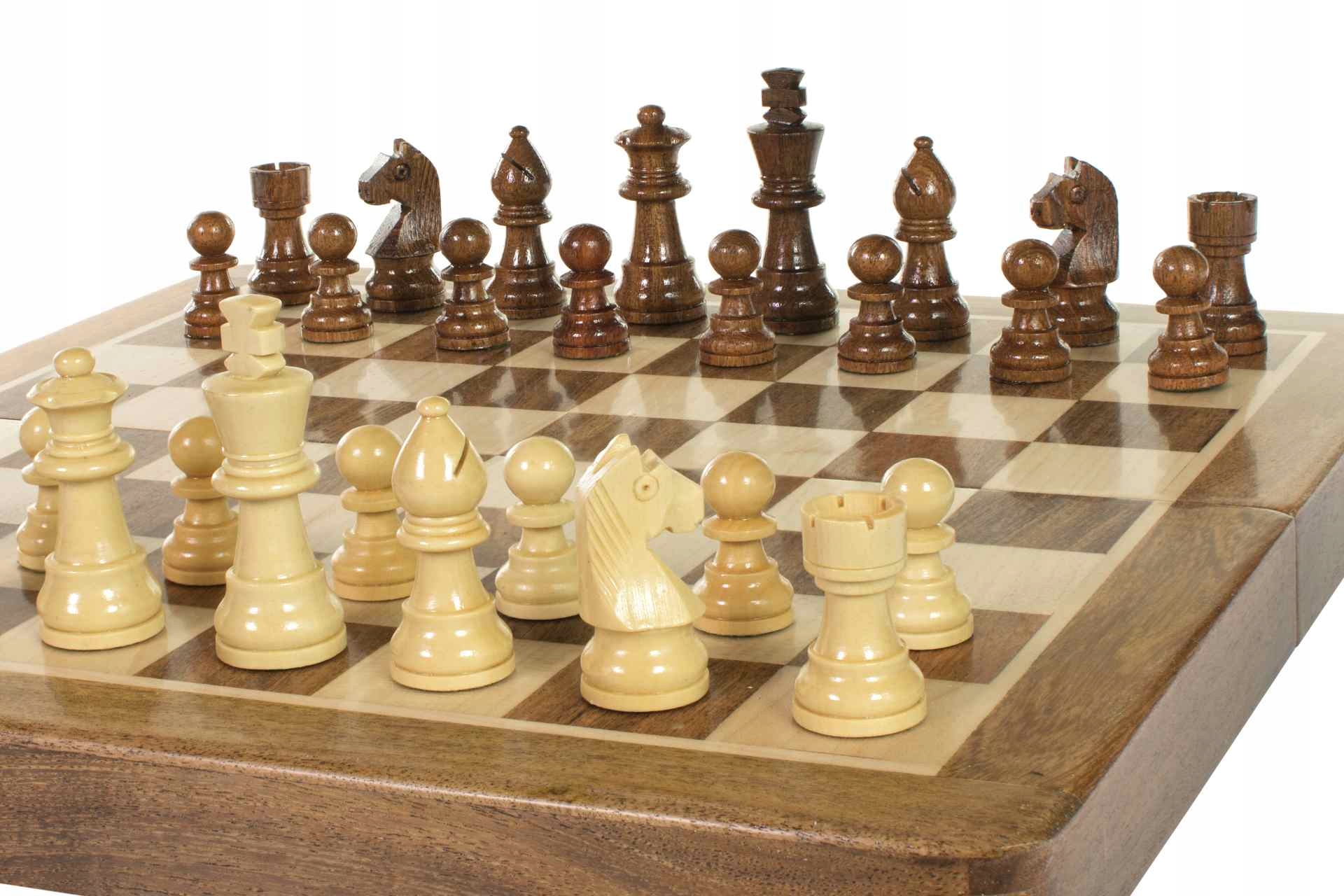 Szachy MAGNETYCZNE z intarsjowaną szachownicą 30 cm Producent Sunrise Chess & Games